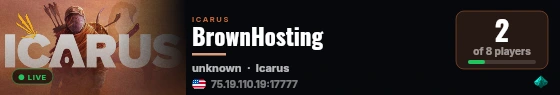 BrownHosting live status badge