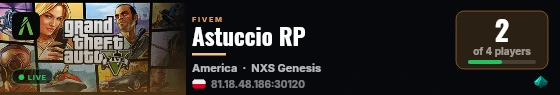 Astuccio RP live status badge