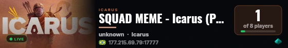 SQUAD MEME - Icarus (Prometheus) live status badge