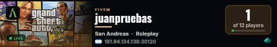 [FiveM Basic Server] pruebasrp live status badge
