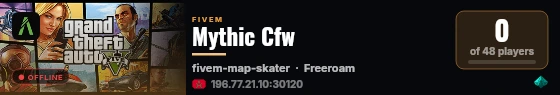 Mythic City live status badge