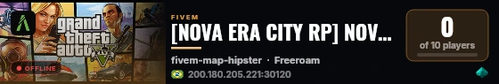 [NOVA ERA CITY RP] NOVA ERA CITY RP live status badge