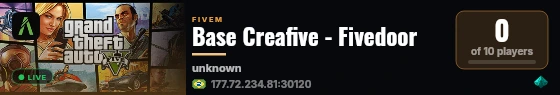 Base Creafive - Fivedoor  live status badge