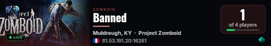 Les Banned live status badge