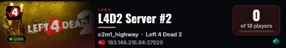 L4D2 Server #2 live status badge