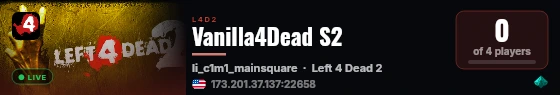 Vanilla4Dead S2 live status badge