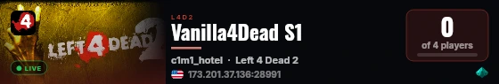 Vanilla4Dead S1 live status badge