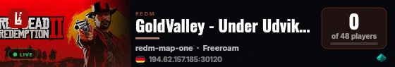 GoldValley - Under Udvikling live status badge
