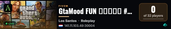 GtaMood FUN ▬▬▬↭🡺 #SERVEUR↭FUN 🡸↭▬▬▬ 💛 live status badge
