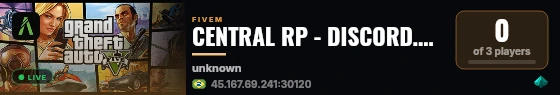 CENTRAL RP - DISCORD.GG/CENTRALRP live status badge