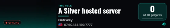 A Silver hosted server live status badge