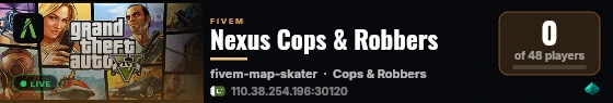 Nexus Cops & Robbers live status badge