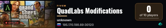 QuadLabs Modifications live status badge
