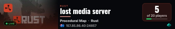 A Shockbyte Rust Server live status badge