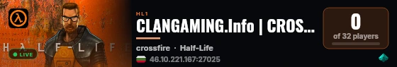 CLANGAMING.Info | CROSSFIRE live status badge