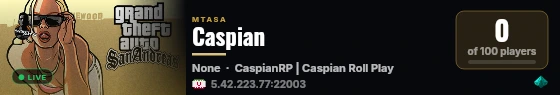 Caspian live status badge