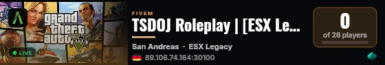 TSDOJ Roleplay | [ESX Legacy] live status badge