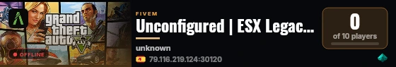 Unconfigured | ESX Legacy Server live status badge