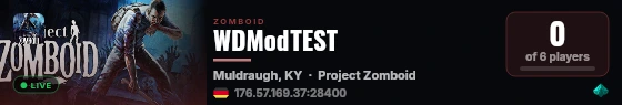 WDModTEST live status badge