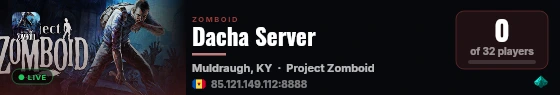 Dacha Server live status badge