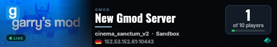 New Gmod Server live status badge