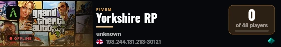 Yorkshire RP live status badge