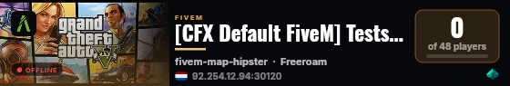 [CFX Default FiveM] Testserver live status badge