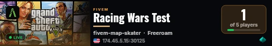 Racing Wars Test live status badge