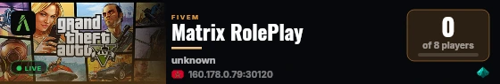 Matrix RolePlay live status badge