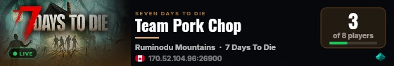 Team Pork Chop live status badge