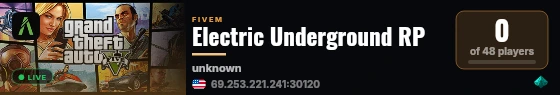 Electric Underground RP live status badge