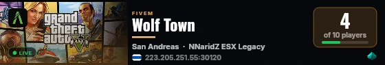 Wolf Town live status badge