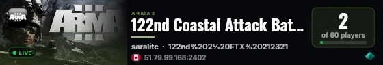 122nd Coastal Attack Battalion live status badge