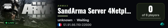 SandArma Server 4Netplayers live status badge