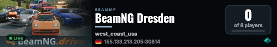 BeamNG Dresden live status badge