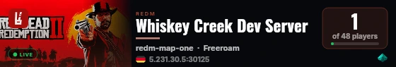 Whiskey Creek - Dev Server live status badge