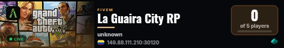 La Guaira City RP live status badge