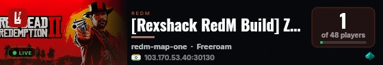 [Rexshack RedM Build] ZOR.dev live status badge