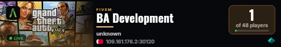 BA Development live status badge