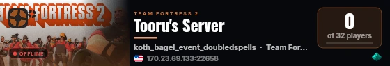 Tooru's Server live status badge