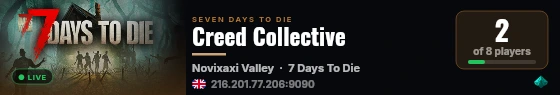 Creed Collective live status badge