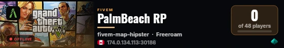 PalmBeach RP live status badge