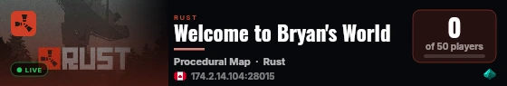 Welcome to Bryan's World live status badge