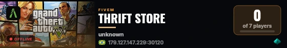 THRIFT STORE live status badge