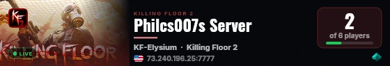 Philcs007s Server live status badge