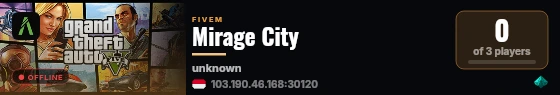 Mirage City live status badge