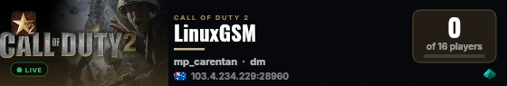 LinuxGSM live status badge