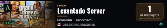 Levantado Server live status badge