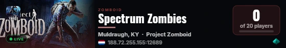 Spectrum Zombies live status badge