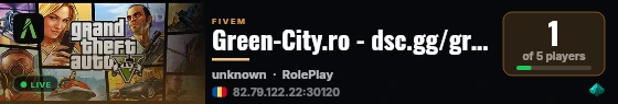 Green-City.ro - dsc.gg/greencityrp live status badge